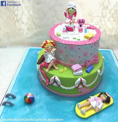 Cake for a Spa and Pool Party - Every Girl's favourite - Cake by Paaliz Cake Art Bangalore