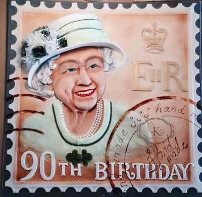 vintage stamp of HM the Queen :-)  - Cake by Karolina Andreas 