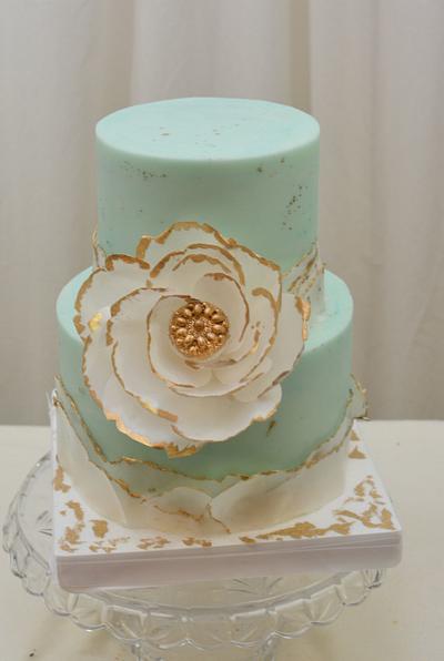 Teal and Gold - Cake by Sugarpixy