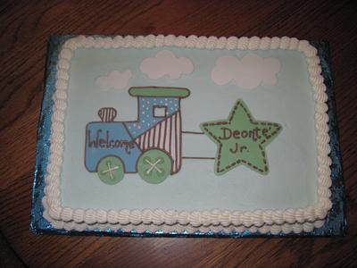 Train Baby Shower Cake - Cake by Laura Willey