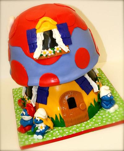 Smurf House - Cake by Stacy Lint