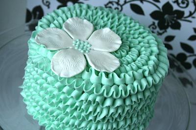 Teal Ruffle Cake - Cake by Bridgette