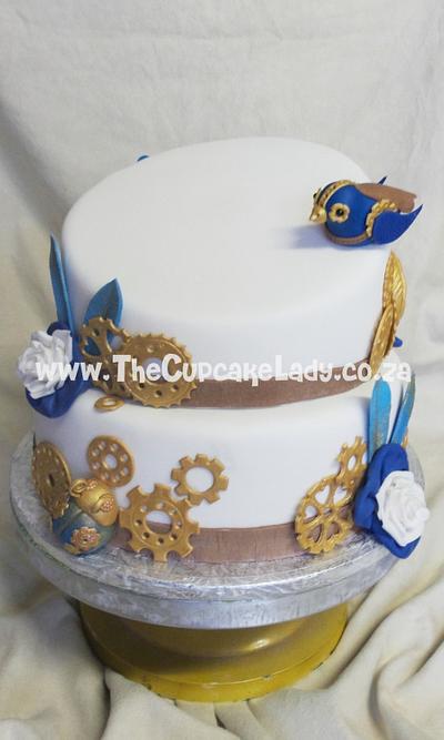 Blue and Gold Steampunk - Cake by Angel, The Cupcake Lady