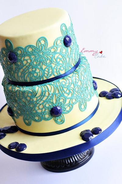 teal, yellow and blue - Cake by Emmy 
