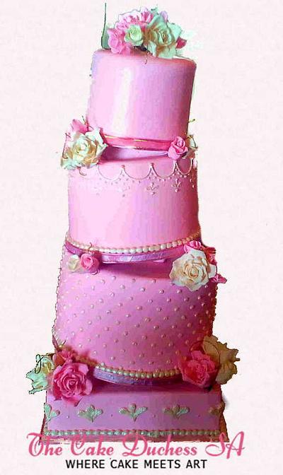 Vintage Pink, Cream & Gold - Cake by Sumaiya Omar - The Cake Duchess 