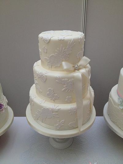 Lace Applique Wedding Cake - Cake by Cheryl Witcombe Thomas