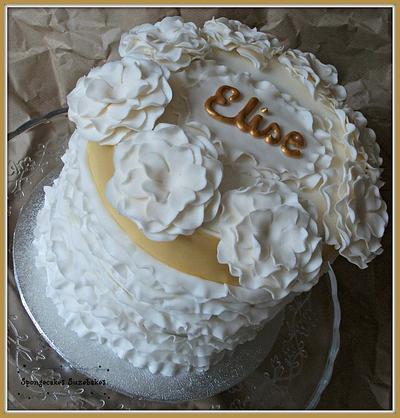 Ruffle Christening Cake - Cake by Spongecakes Suzebakes