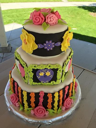 Sugar skull baby shower cake - Cake by Laurie