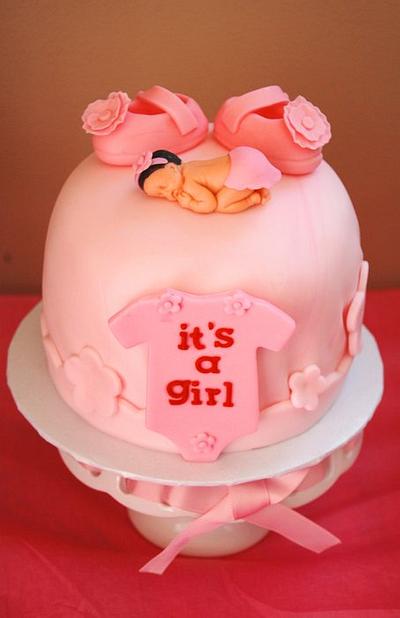 Pink Baby Shower  - Cake by funni