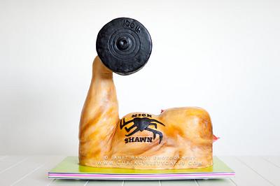 3D Body builder pumping iron cake - Cake by CuriAUSSIEty  Cakes