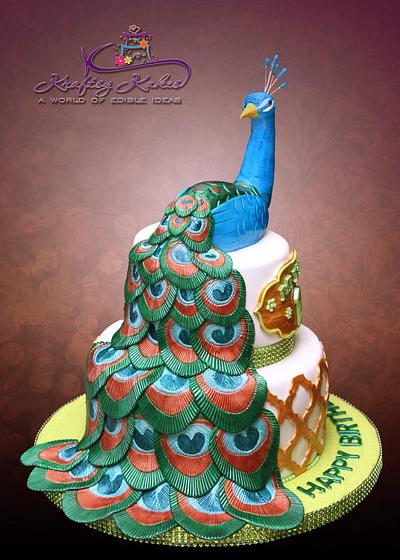 Peacock Themed Cake - Cake by Kraftsy Kakes (Sri)