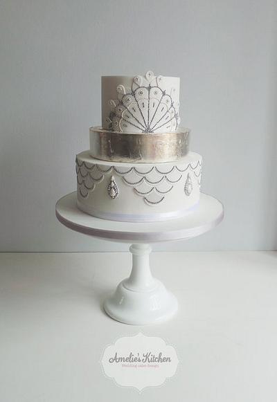 1920s white and silver leaf cake - Cake by Helen Ward
