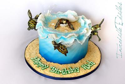 Surfin' Turtle - Cake by Vicki's Incredible Edibles