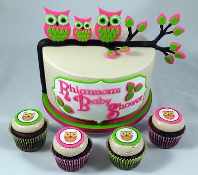Owl Baby Shower Cake - Cake by Lisa-Jane Fudge