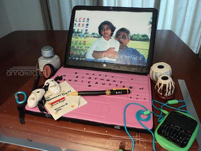 Laptop cake - A tribute to two very fine people - Cake by Anna Mathew Vadayatt