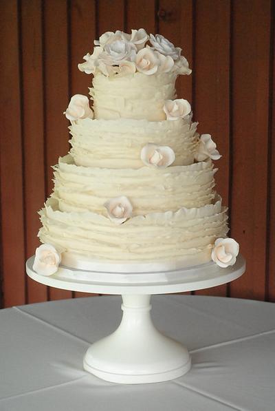 Ruffled Wedding Cake - Cake by Heather