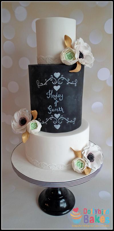 Chalk board wedding - Cake by Dollybird Bakes