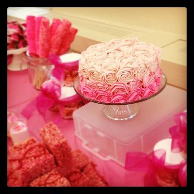 Rosette Pink Cake - Cake by cakesbycarla
