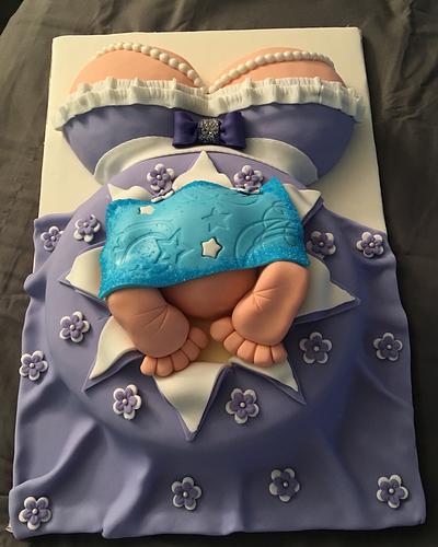 Pregnant Belly Cake with Baby bum - Cake by For Heaven's Cakes by Julie 