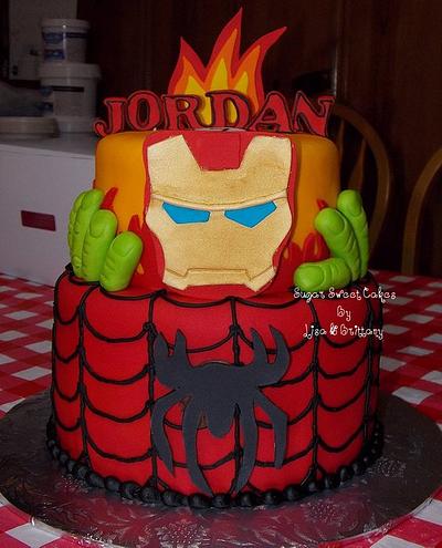 Iron Man & Spiderman - Cake by Sugar Sweet Cakes
