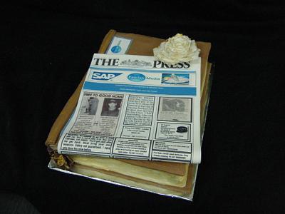 Book / News Paper Cake - Cake by Lisa Templeton
