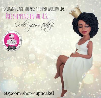 Queen mother to be fondant cake topper! - Cake by Danielle Lechuga