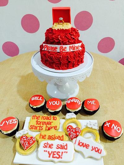 Engagement cake - Cake by Pink Plate Meals and Cakes