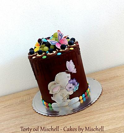 Hand painted chocolate drip cake - Cake by Mischell