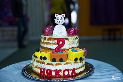 Cat with train - Cake by Alice