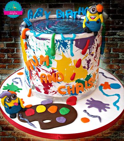 Minion paint fight cake - Cake by Deb-beesdelights