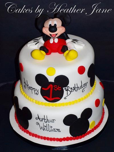 Sitting Mickey Mouse 1st Birthday Cake - Cake by Cakes By Heather Jane