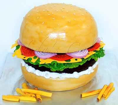 The HUGE Burger! - Cake by Neda's Cakes