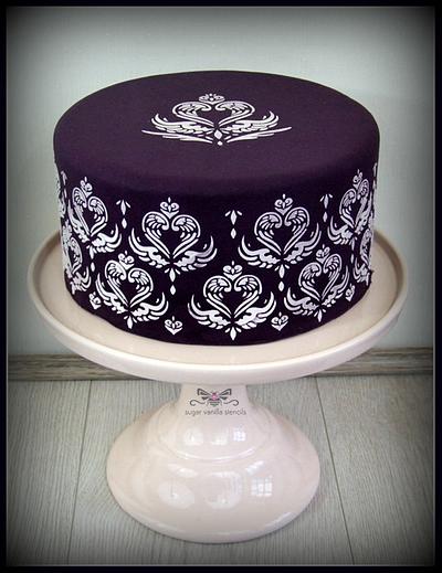 Purple Angel Damask Cake  - Cake by SugarVanilla 