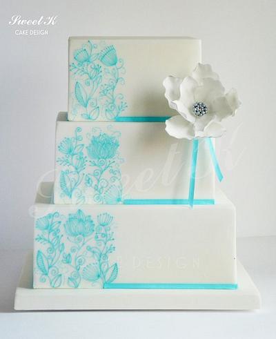 Acquamarine Wedding cake - Cake by Karla (Sweet K)