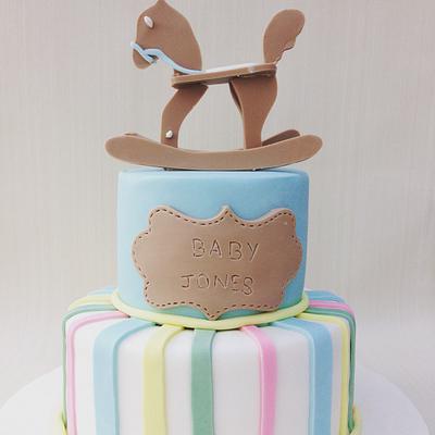 Baby Shower Rocking Horse - Cake by Domino Cakes