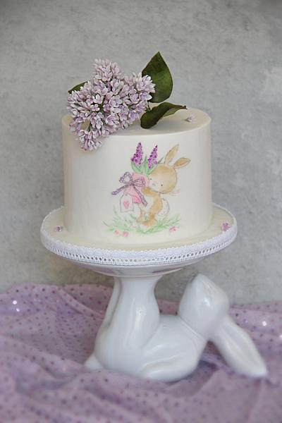 Handpainted bunny - Cake by Anastasia Kaliazin