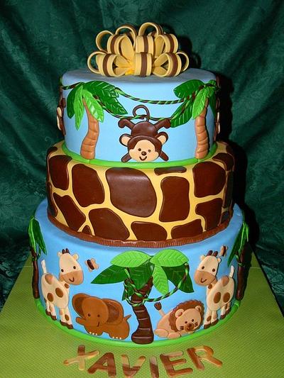 Safari themed baby shower cake! - Cake by Traci
