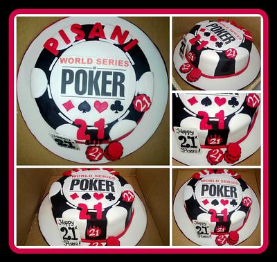 21st Birthday Cake Poker Chip - Cake by Unique Colourful Cakes by Debbie