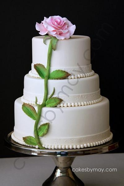 Single Rose Wedding Cake - Cake by Cakes by Maylene