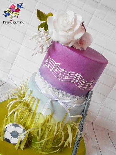 For flautist and footballer - Cake by Petra Krátká (Petu Cakes)