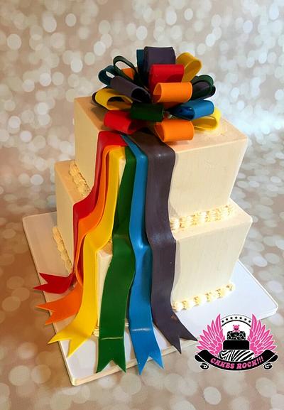 Rainbow Wedding Cake - Cake by Cakes ROCK!!!  