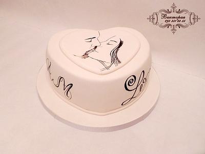 Wedding cake (hand painted) - Cake by Victoria