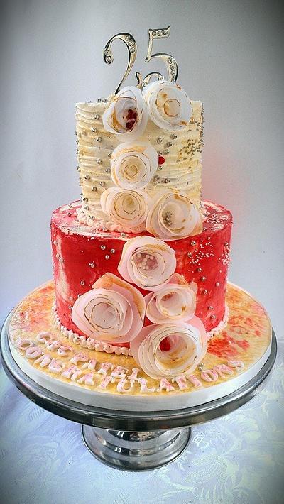 Silver Anniversary cake - Cake by Danijela Lilchickcupcakes