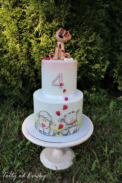 Cute dog with friends  - Cake by Cakes by Evička