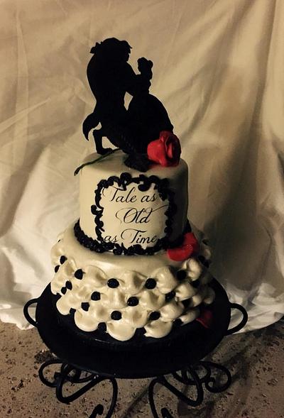 Beauty and the Beast engagement cake - Cake by beth78148