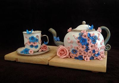 Floral Teapot Cake - Cake by Monica Hernandez 