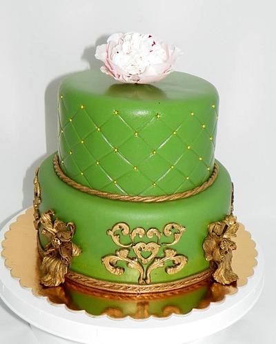 Green with Peony - Cake by Zdenek