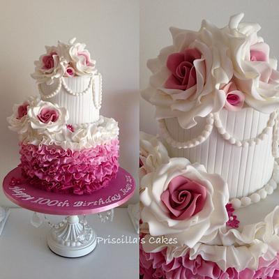 100th Birthday celebration - Cake by Priscilla's Cakes