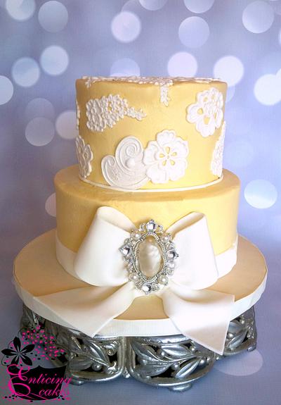 Buttercream & Lace - Cake by Enticing Cakes Inc.
