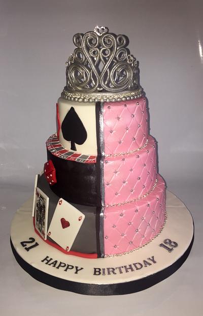 Joint birthday. Poker and princess theme - Cake by Maria-Louise Cakes